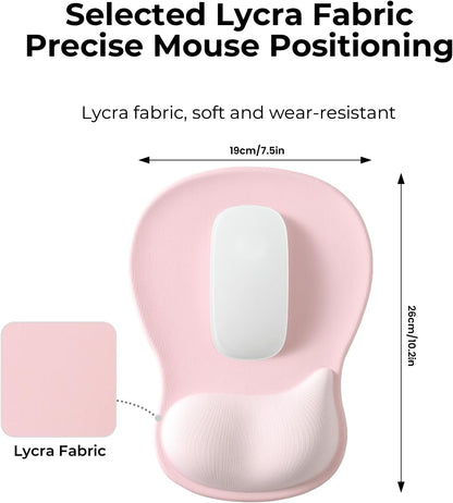 EooCoo Ergonomic Mouse Pad with Gel Wrist Rest Support, Middle Concave Design for Natural Wrist Alignment, Non-Slip Base Mousepad for Laptop, Computer, Office Desk Accessories, Carpal Tunnel Syndrome