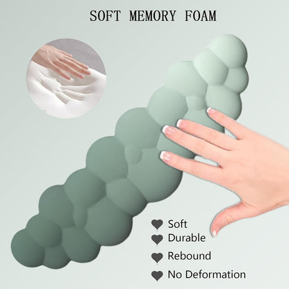 Cloud Keyboard Wrist Rest Dark Green Mouse Pad with Wrist Rest Ergonomic Wrist Pad Memory Foam Non-Slip Wrist Support for Computer Laptop Gaming Home Office Relief Typing Pain Green
