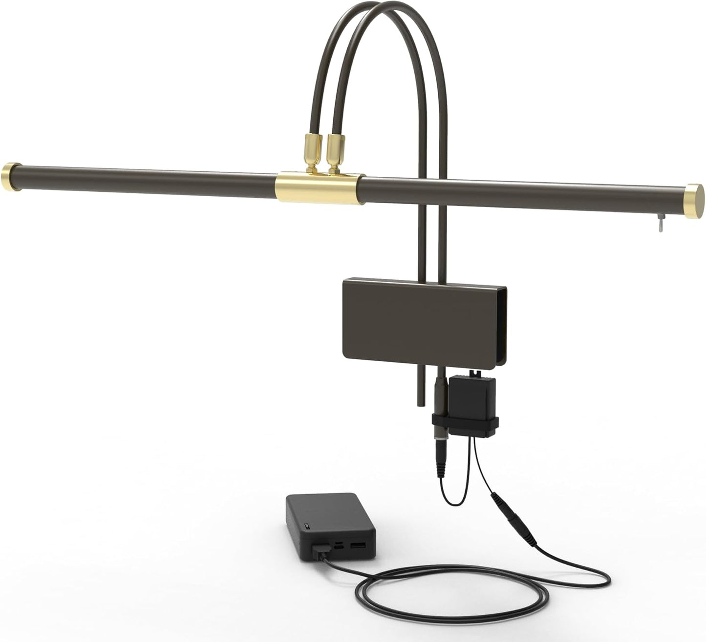 Cocoweb 22" LED Grand Piano Light in Antique Brass with Dimmer Clip