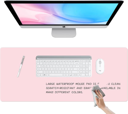 Dry Erase Desk Mat, Waterproof Desk Pad, Erasable Writing White Board for Making Plans, Non-Slip Large Desktop Protector for Office, Home, School 31"x13" (Blue)
