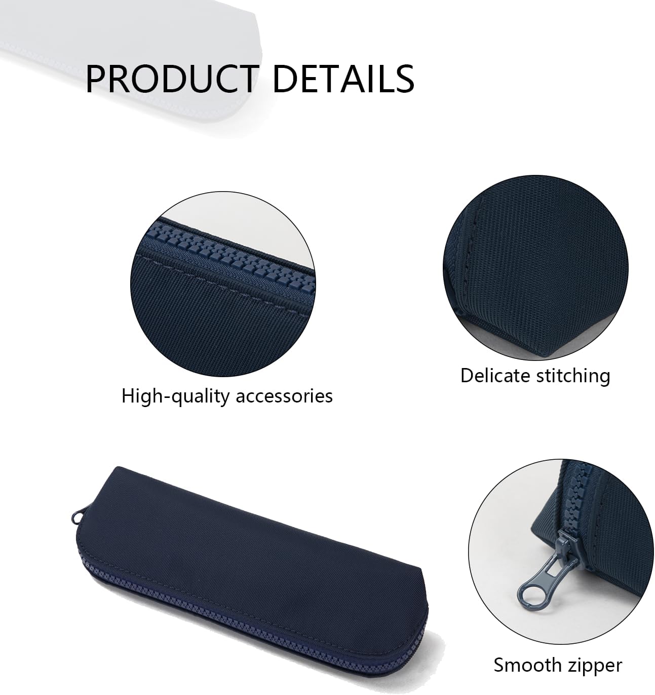 Canvas Pencil Case Cotton Canvas and Simple Multifunctional Pencil Bag Zipper Portable Storage (Black)
