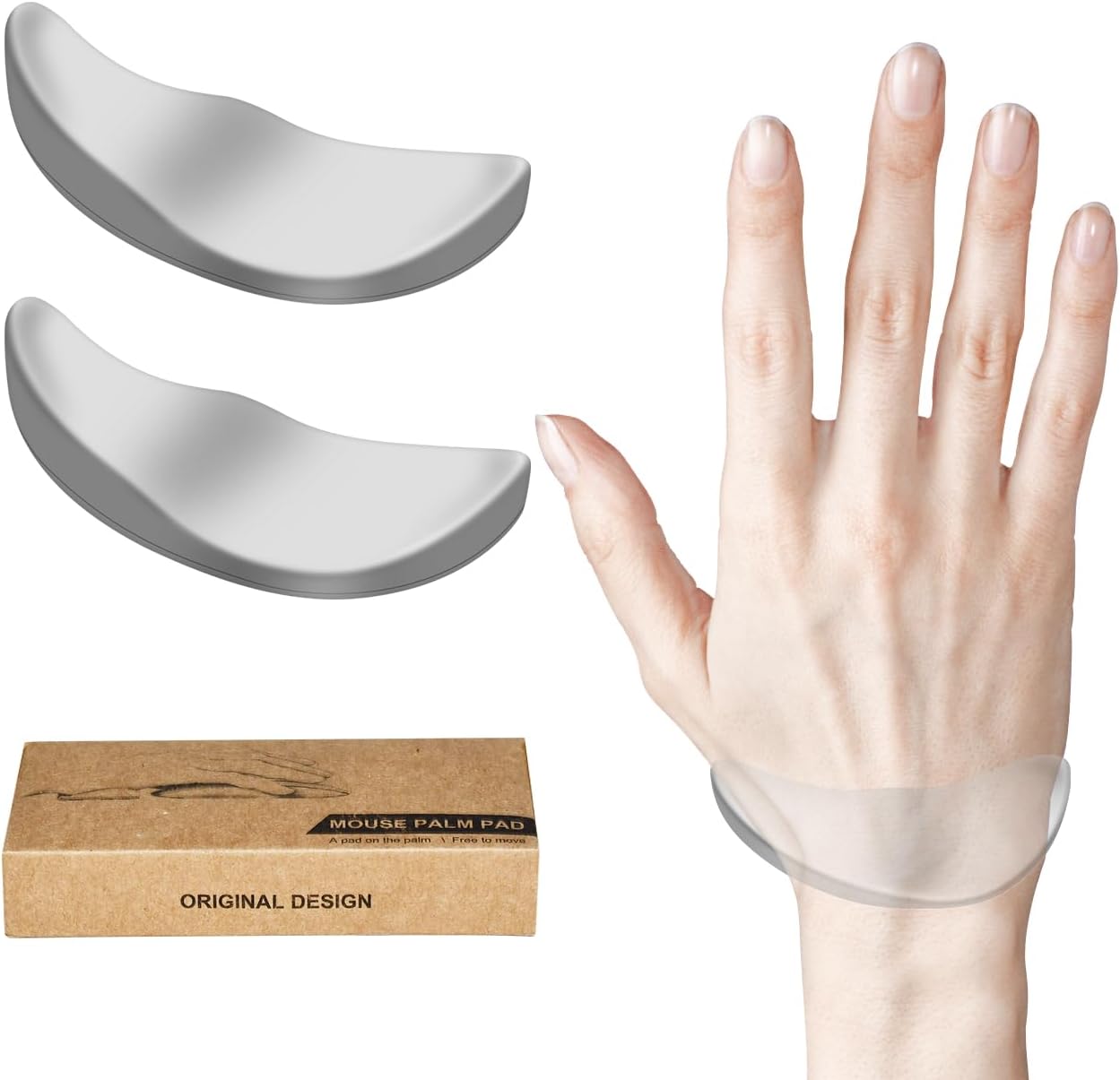 JIKIOU Right-Handed Truly Ergonomic Wrist Rest for Mouse 2 Pack, Carpal Tunnel Support, Pain Relief, Anti-Fatigue, Easy Glide, Office Computer Laptop Gaming Black