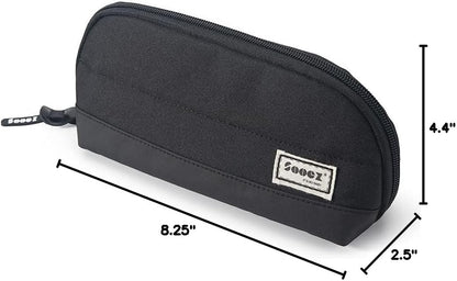 Sooez Wide-Opening Pencil Pen Case, Lightweight & Spacious Pencil Bag Pouch Box Organizer, Aesthetic Supply with Triangular Design for Adults, Grey