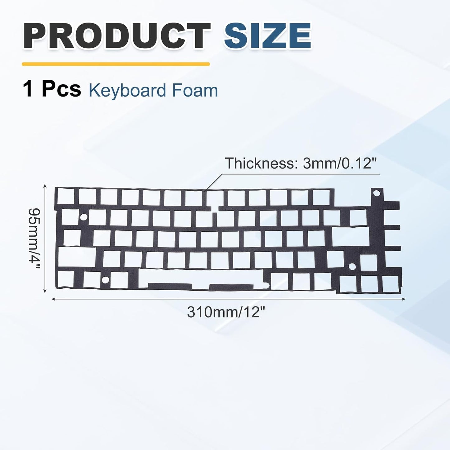 PATIKIL 5 x 17 Inch Keyboard Foam, 104/108 Layout Keyboard Sound Dampening Foam Pad Gasket Switches Dampener for Mechanical Key Boards, Black