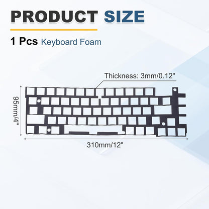 PATIKIL 5 x 17 Inch Keyboard Foam, 104/108 Layout Keyboard Sound Dampening Foam Pad Gasket Switches Dampener for Mechanical Key Boards, Black