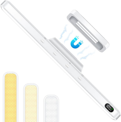 WILLED 3W Motion Sensor Magnetic Light Bar, Eye-Care Rechargeable Closet Light with Battery Level Display, Mirror Lights Stick on, Led Light Bar for Cabinet, Closet, Desk and Bathroom