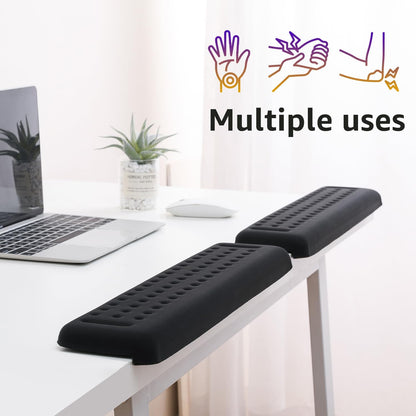 L-Shaped Desk EdgeRest, 2-Piece Set, Plam & Wrist & Forearm & Elbow Comfort Support for Table or Desk Edge, Non-Slip, Memory Foam Padding, Ergonomic Design, Separate Design (11.8 * 3.9 inch)