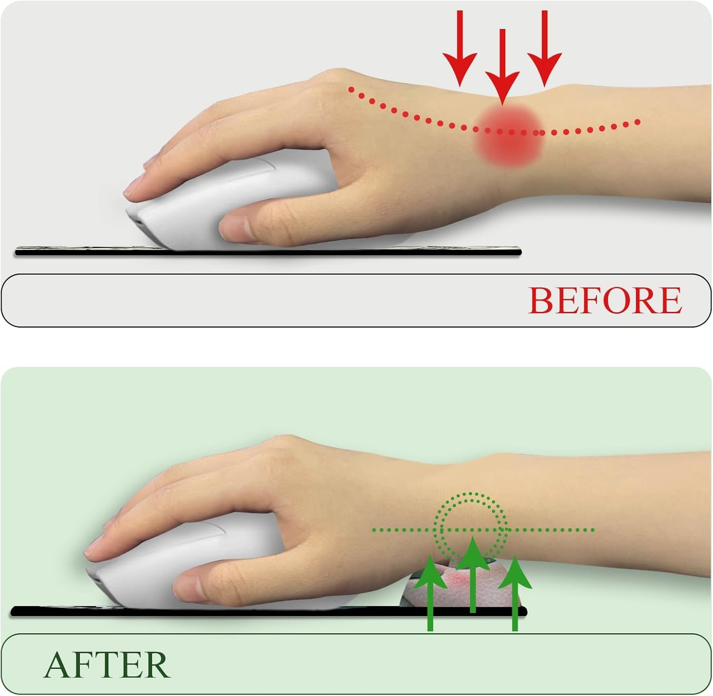 LIMKRIAN Cat Ergonomic Mouse Pad with Wrist Rest, Gaming Mouse Pad with Wrist Support, Funny Mouse Pads for Desk, Computer Mousepad with Non-Slip Pain Relief PU Base, Cute Office Desk Accessories