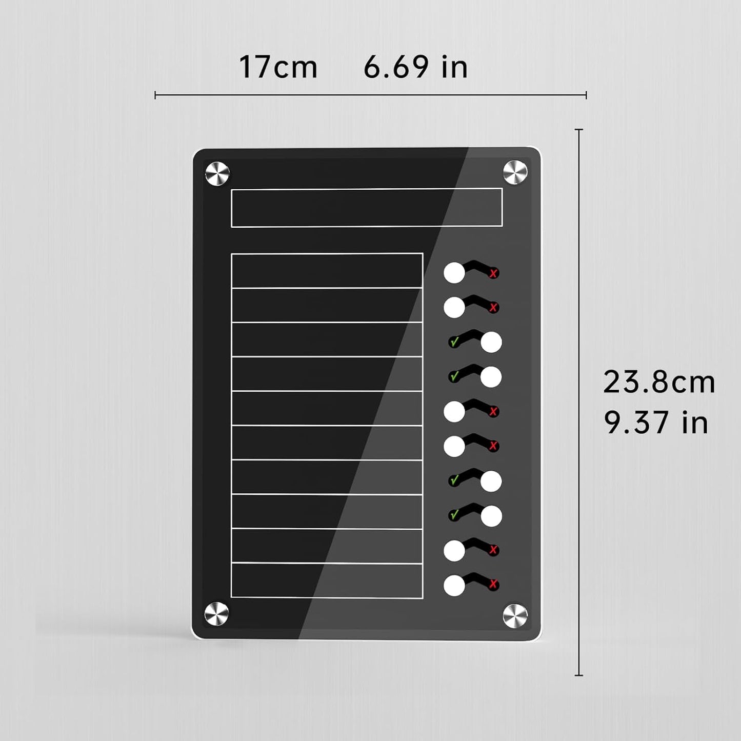 NiHome Acrylic Magnetic to Do List Planning Board with Sliders & Desktop Stand, Chore Chart for Kids & Adults, Checklist Routine Chart Task Board for Fridge & Desk, for Magnetic Metal Surfaces Only