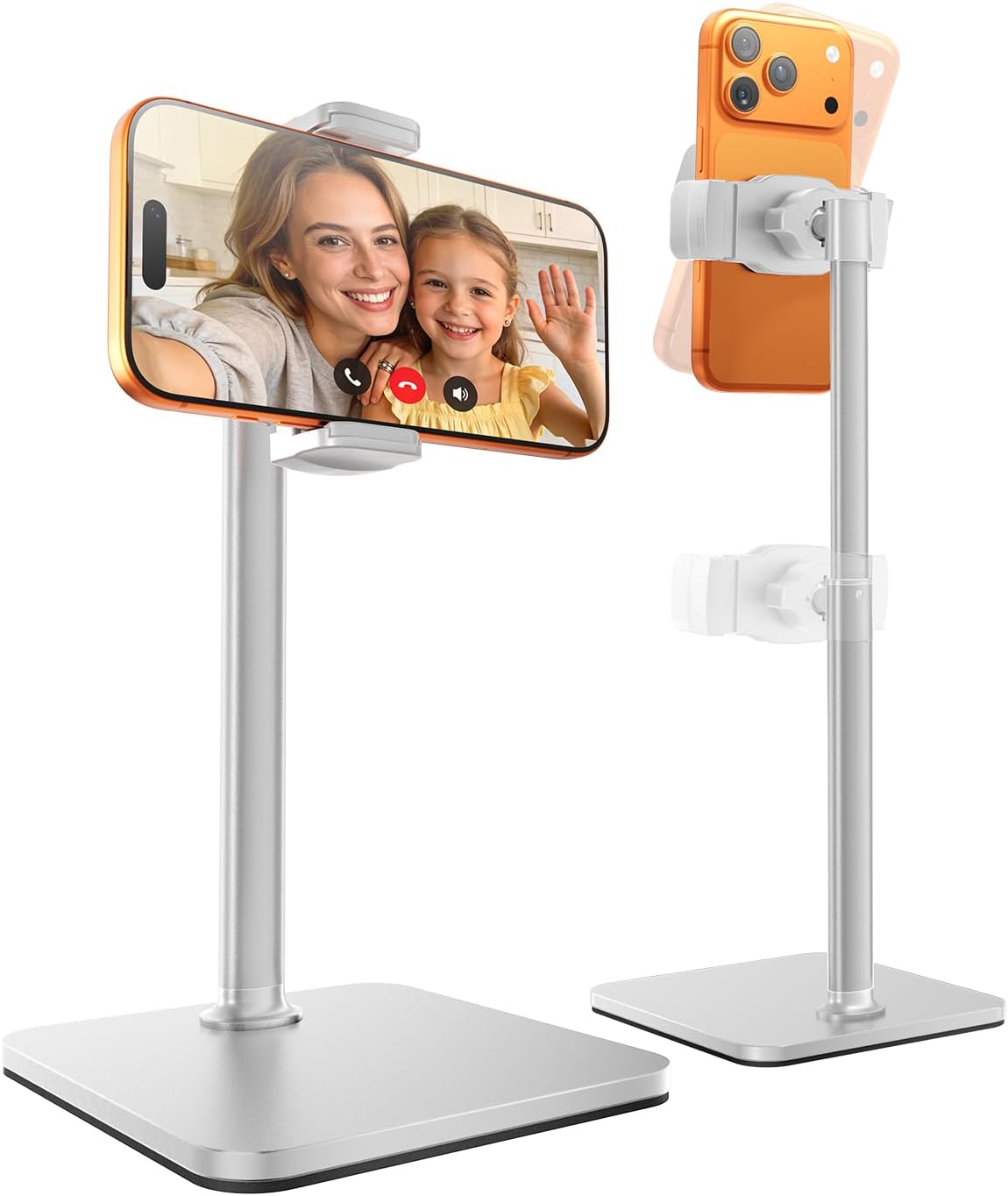 tounee Phone Stand for Desk, 8-11" Height Adjustable Cell Phone Holder for Live Streaming, Video Recording, TikTok – Compatible with iPhone 17/16/15, Samsung, All 4-7" Smartphones -Black