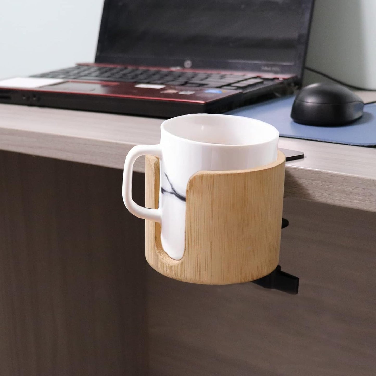 Desk Cup Holder Clamp, Anti-Spill Table Edge Cup Holder Clip for Office Home & PC Gaming Desk Accessories(1 Pack)