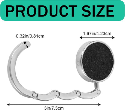 2Pcs Foldable Purse Hook, Women's Bag Table Hanger Collection, Foldable Purse Hooks for Table & Desk, Desk Hooks for Purse, Handbag Hanger Holder (Black & White)