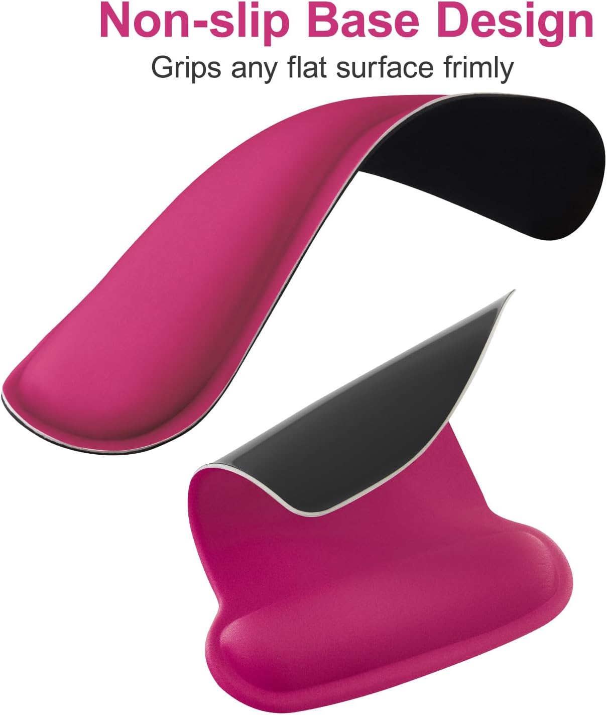 MOSISO Wrist Rest Support for Mouse Pad & Keyboard Set, Ergonomic Mousepad Non-Slip Base Home/Office Pain Relief & Easy Typing Cushion with Neoprene Cloth & Raised Memory Foam, Black