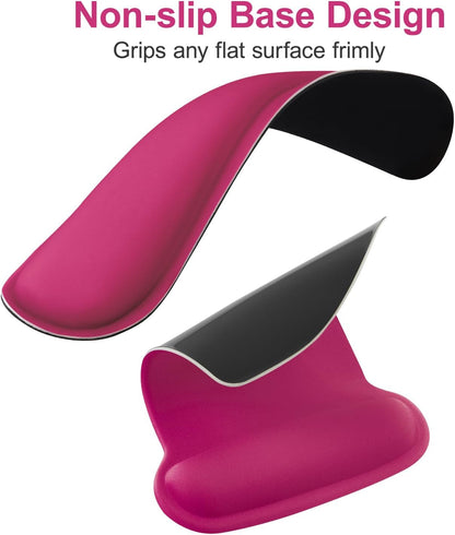 MOSISO Wrist Rest Support for Mouse Pad & Keyboard Set, Ergonomic Mousepad Non-Slip Base Home/Office Pain Relief & Easy Typing Cushion with Neoprene Cloth & Raised Memory Foam, Black