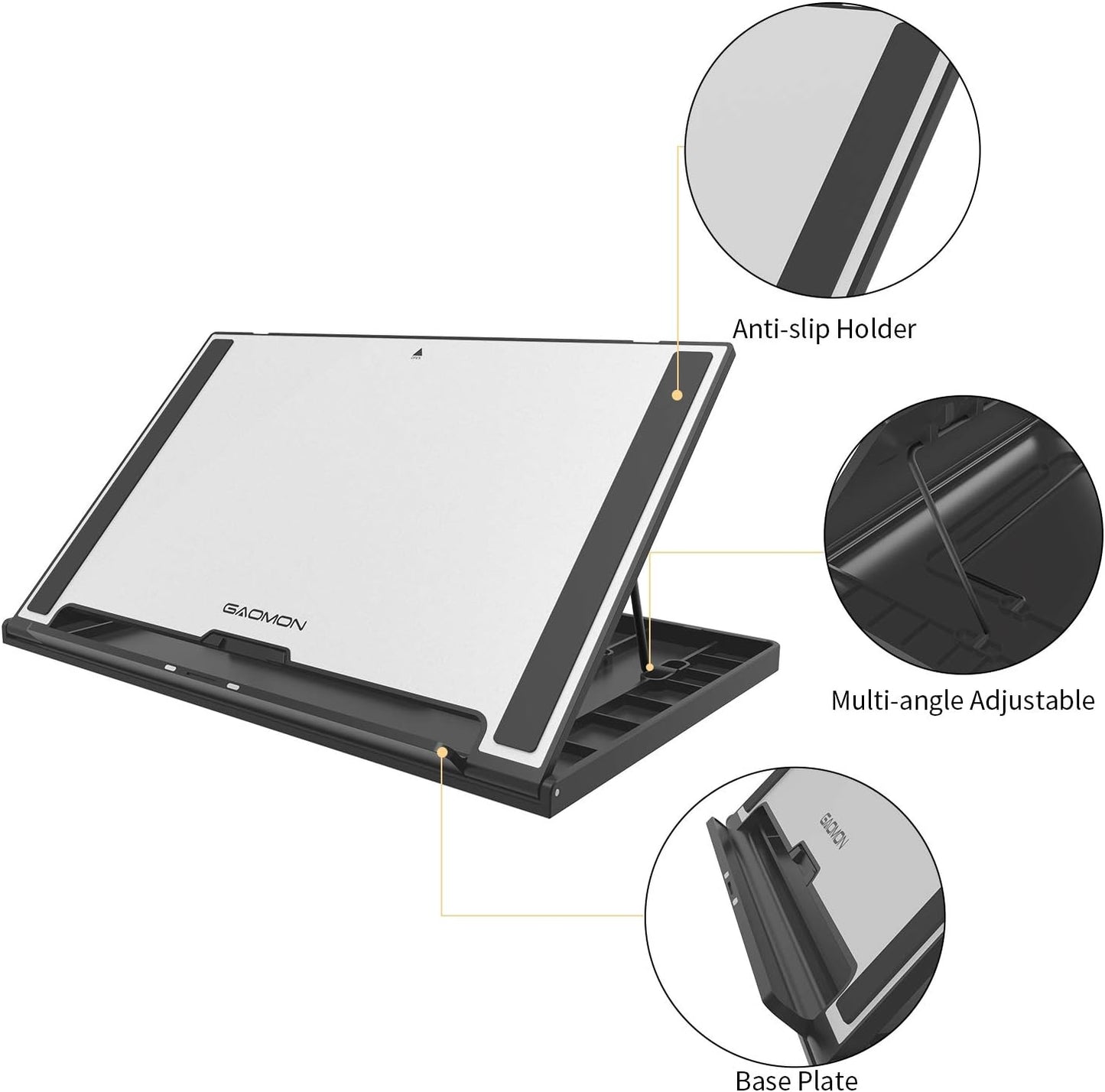 GAOMON GMS01 Universal Adjustable Tablet Stand PD1161/PD156PRO and Other Pads/Art Tablets/Books Less Than 12mm Thickness
