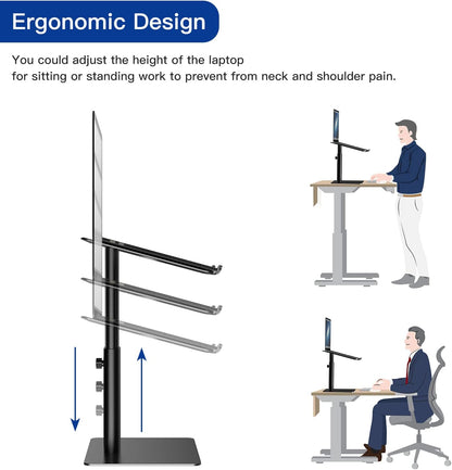 BESIGN LSX6N Laptop Stand, Ergonomic Adjustable Notebook Riser, Computer Holder, Laptop Mount Compatible with 10-15.6" Laptops, Black