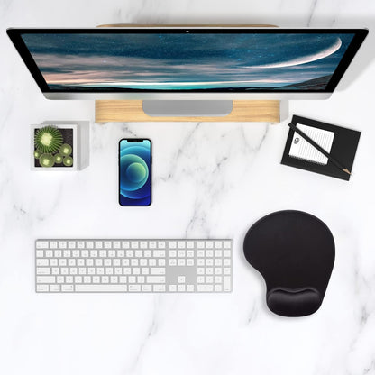 ITNRSIIET Ergonomic Mouse Pad with Gel Wrist Support Wrist Rest Smooth Surface Non-Slip PU Base Comfortable Office Supplies Pain Relief, 9.5 x 8 inches, Beach