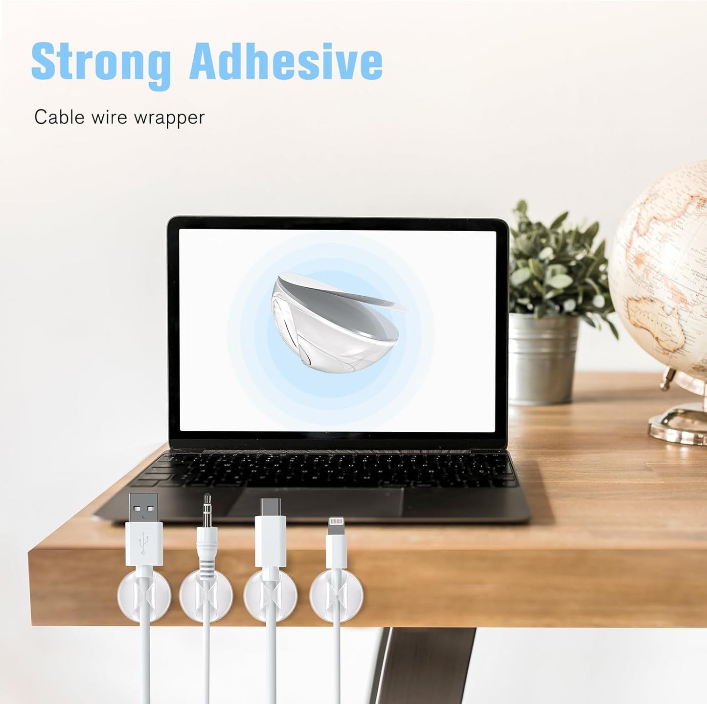 12 Pack Cable Clips, Znben Cord Organizer Holder Adhesive Cable Management Charger Wire Holder Clips for Desk, Home, Office, Car, Cubicle, Nightstand Black