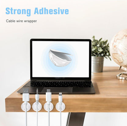 12 Pack Cable Clips, Znben Cord Organizer Holder Adhesive Cable Management Charger Wire Holder Clips for Desk, Home, Office, Car, Cubicle, Nightstand Black
