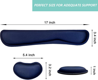 Keyboard Wrist Rest Mouse Wrist Support Set, Memory Foam Wrist Rest Pad for Computer Laptop Keyboard Mouse, Ergonomic Wrist Cushion Support for Typing Pain Relief, Gaming Home Office, Flowers Grass