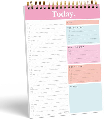 Sweetzer & Orange Daily & Weekly To Do List Notepad – Undated Work Planner & Organizer with Wish List Section, 52-Sheet Coiled Task Pad for Productivity – MAUVE To Do List Notebook for Work