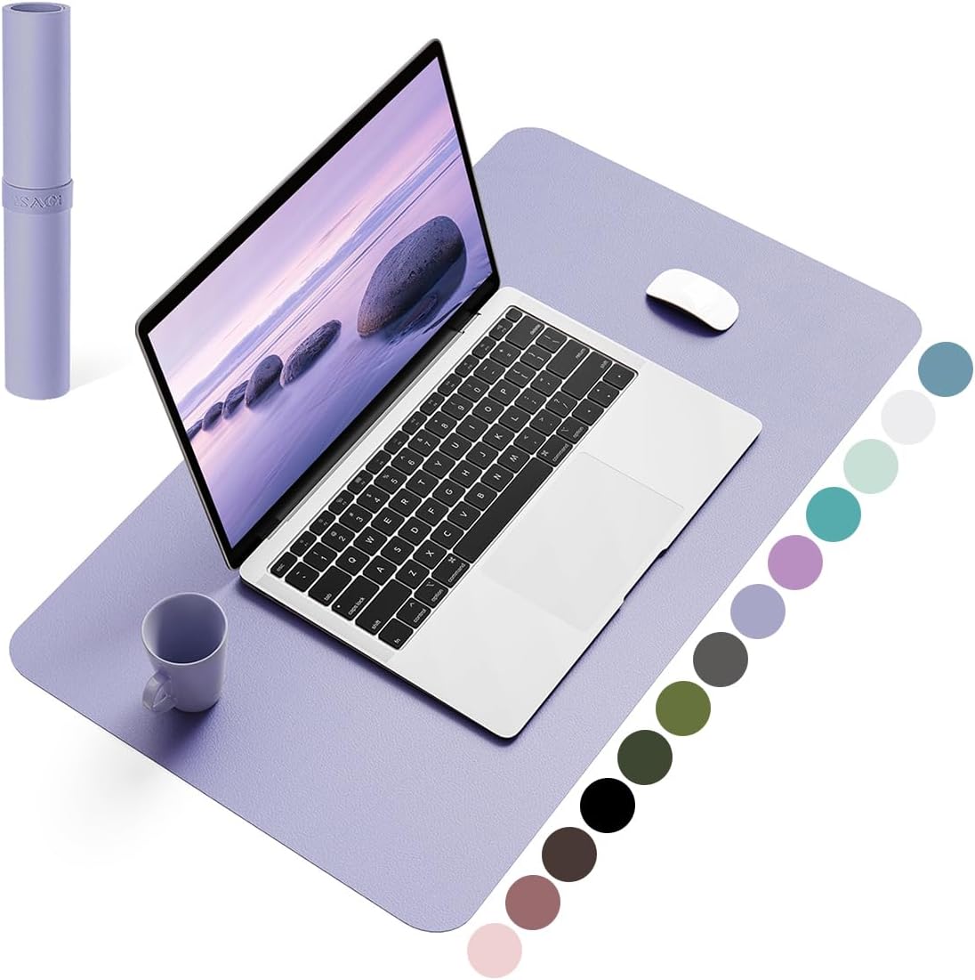 YSAGi Non-Slip Leather Desk Pad, Waterproof Laptop Computer Desk Keyboard Mat, Table Protector Blotter Mat, Large Mouse Pad for Office/Work/Home/Decor(Black, 31.5" x 15.7")