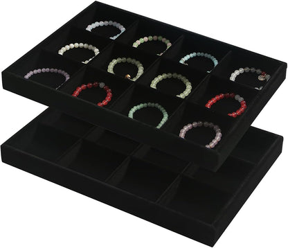 Coward Sunglass Organizer, Beige Velvet Glasses Trays - Eyeglasses Watches Jewelry Display - Men Women (8 Grids)