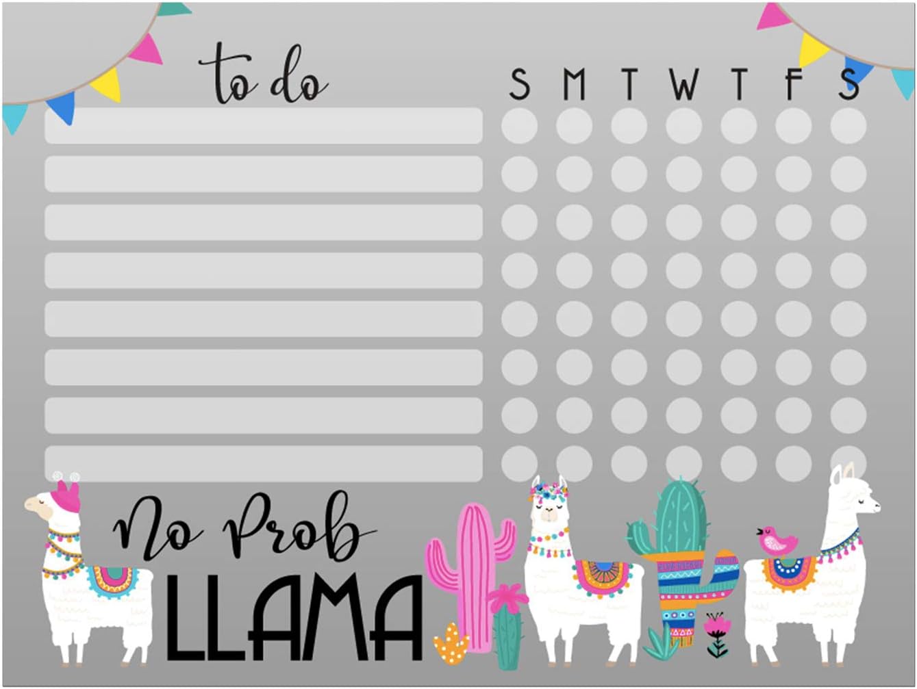 Dry Erase Whiteboard Task & Habit Tracker | Removable and Restickable Adhesive Decal | Fine-Tip Magnetic Marker Included | 9” x 12”