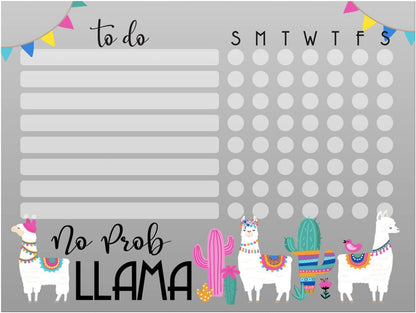 Dry Erase Whiteboard Task & Habit Tracker | Removable and Restickable Adhesive Decal | Fine-Tip Magnetic Marker Included | 9” x 12”