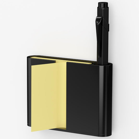 Sticky Note Dispenser, Magnetic Sticky Note Holder for Post It Notes, 3 x 3 Inch Sticky Note Pen Organizer for Office Home Classroom, Black