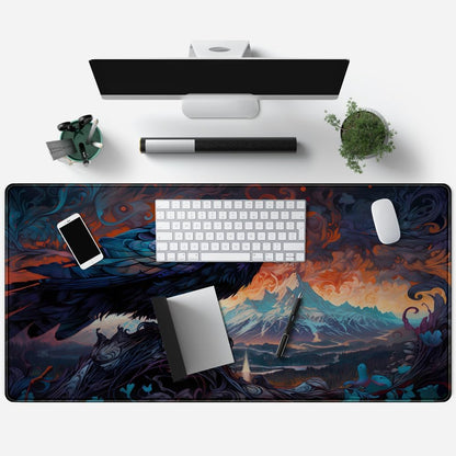 World Map Desk Mat Historical World Map Desk Pad Extra Large Computer Mouse Pad XL Black Topographic Mousepad Keyboard Pad for Desk Gaming Computer Laptop Office Non-Slip Desk Pad 31.5x11.8 in