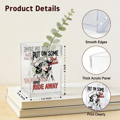 The Makeup Artist Acrylic Cosmetic Pencil Pen Holder, Funny Vanity Accessories for Girls, Makeup Brushes Holder for Beauty Specialist Esthetician, Make Up Artist MUA Appreciation Gifts