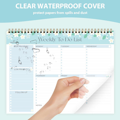 Weekly To Do List Notepad, Undated Planner with 52 Sheets (8.5''x11''), Desk Weekly Planner for Women & Man, Home School & Work