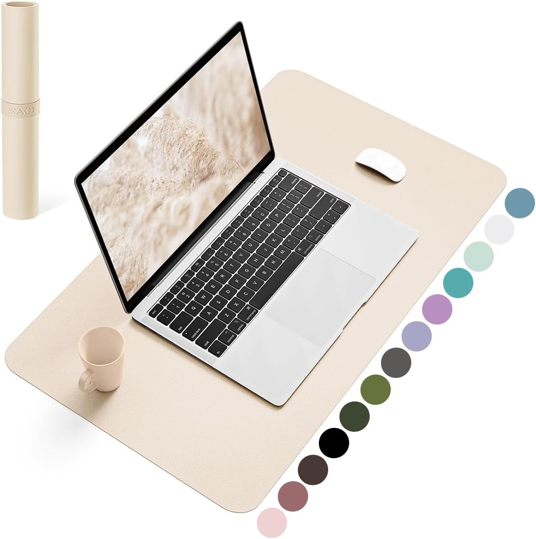 YSAGi Non-Slip Leather Desk Pad, Waterproof Laptop Computer Desk Keyboard Mat, Table Protector Blotter Mat, Large Mouse Pad for Office/Work/Home/Decor(Black, 31.5" x 15.7")