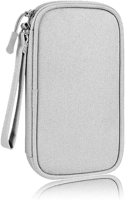 Electronics Organizer Bag Pouch Cable Charger Organizer Travel Shockproof Cord Carrying Case for Earphone Powerbank USB Hard Drive SD Card (Black)