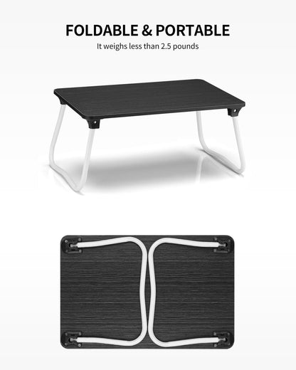 Ruxury Foldable Lap Desk Laptop Stand Bed Desk Table Tray, Breakfast Serving Tray, Portable & Lightweight Mini Table, Lap Tablet Desk for Sofa Couch Floor - Pink