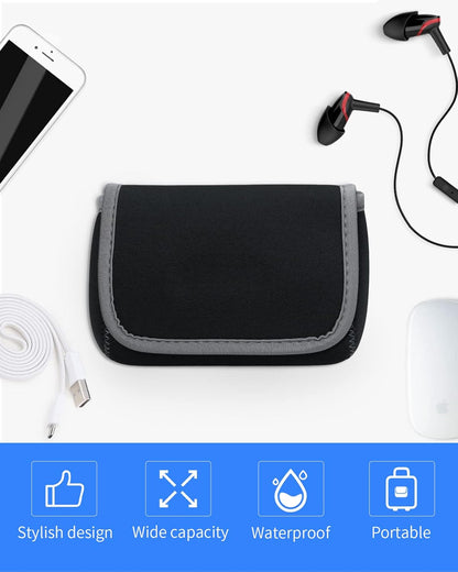 LENTION Storage Small Pouch Bag Cases for Accessories Laptop MacBook Power Adapter, Wireless Mouse, iPhone Charger, Cellphone, Power Bank, Cord Travel Cable Electronic Organizer - Dark Gray