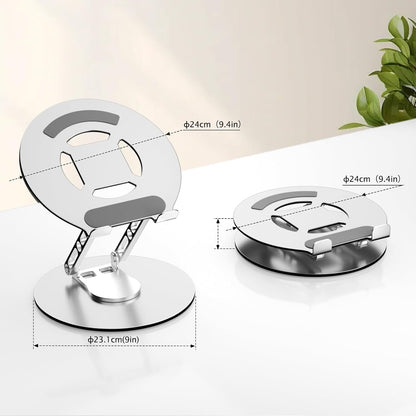 Laptop Stand for Desk Adjustable Computer Stand with 360 Rotating Base Ergonomic Laptop Riser Mount for Desk Foldable Protable Computer Desk Fits with MacBook Pro Air, Rectangle