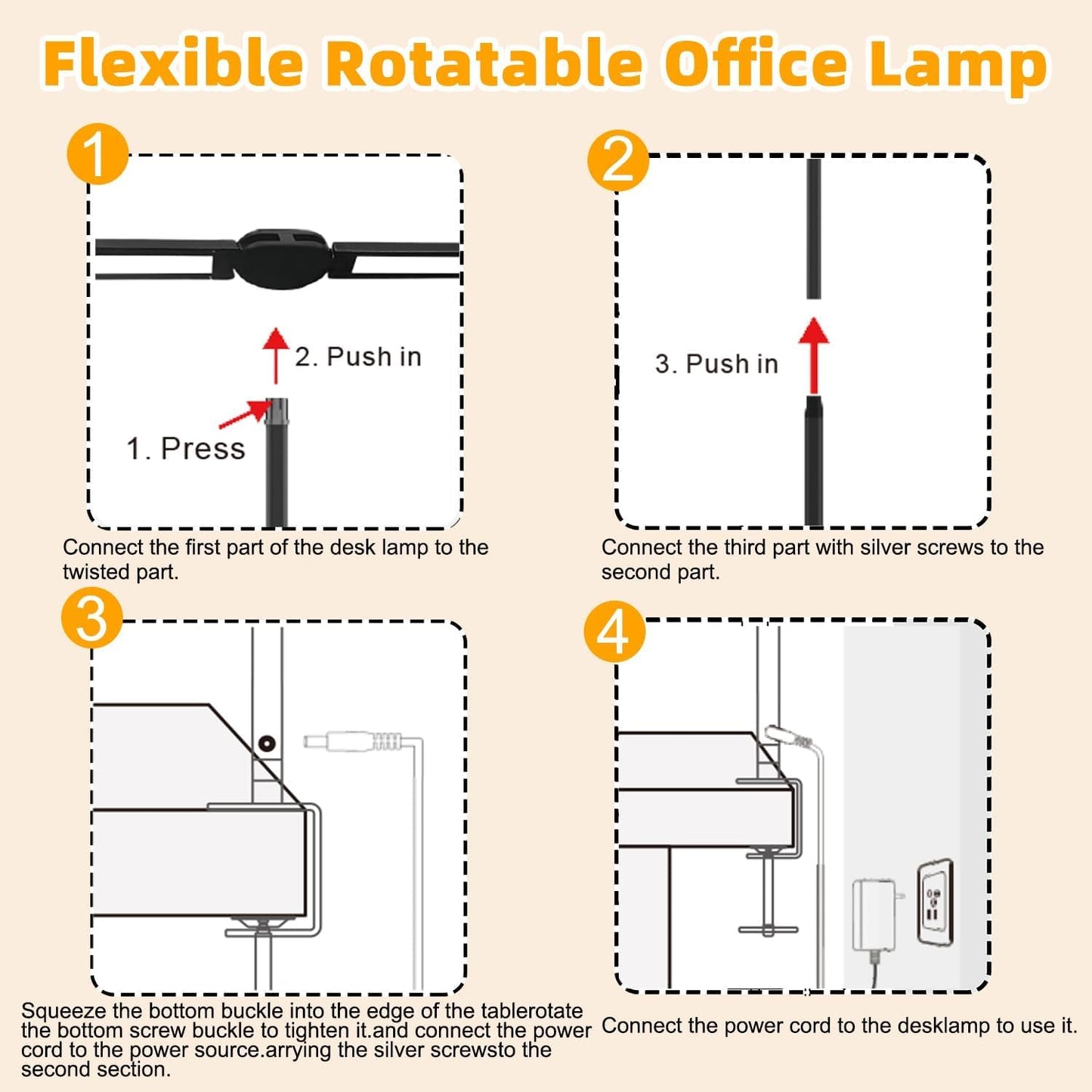 LED Desk Lamp with Clamp & Flexible Arm - 3 Light Sources, 4 Color Modes & 5 Brightness Levels, Eye-Caring Table Light with Memory Function
