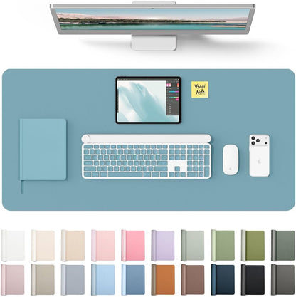 YSAGi Leather Office Desk Pad Protector, Large Mouse Pad, Non-Slip, PU Leather, Laptop Desk Blotter, Waterproof Writing Pad for Office and Home, Black, 23.6" x 13.8" - Colors A