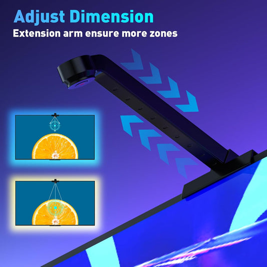 MIHEAL TV LED Backlight with AR Sensor,12.4FT RGB Strip Lights for 43-55 inch PC, TV & Monitor, Smart TV Lights Behind That Sync with Screen, Compatible with App Music Sync, for Gaming Room