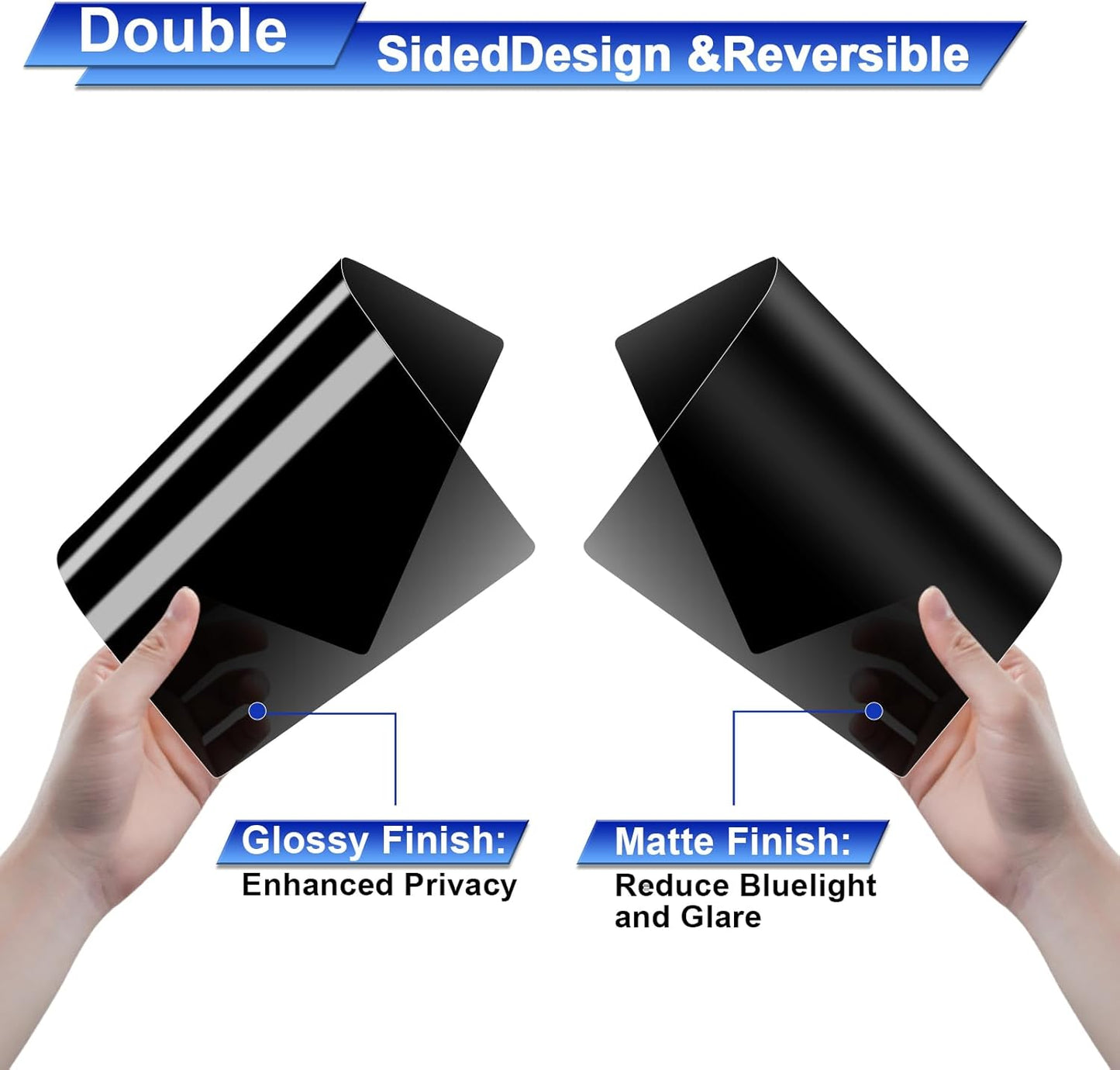 [2 Pack] 27 Inch Computer Privacy Screen , 16:9 Aspect Ratio Monitor Privacy Filter with Anti-Glare, Anti-Blue Light & Anti-Spy Protection, Removable Anti-Scratch Screen Protector for 27-Inch Widescreen Monitors