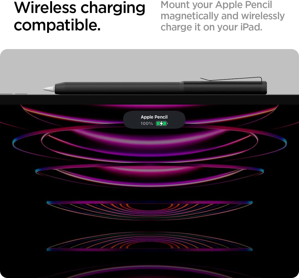 Spigen DA201 Apple Pencil Protective Case for Apple Pencil Pro and Apple Pencil 2nd Generation, Cover Sleeve with Clip and Grip, Compatible with Magnetic Charging and Double Tap - Black