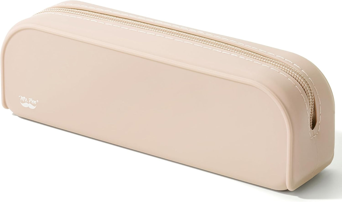 Mr. Pen- Silicone Pencil Case, Aesthetic Pencil Bag for Women, Makeup Pouch, Multifunctional Pouch for Stationery, Cosmetics and Electrical Goods Storage
