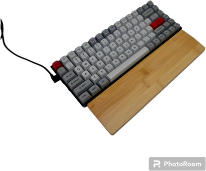 Kothar Wooden/Bamboo Keyboard Wrist Rest - Ergonomic Design, Comfortable Support for Mechanical Keyboards, Office & Gaming Use (TKL, Black)