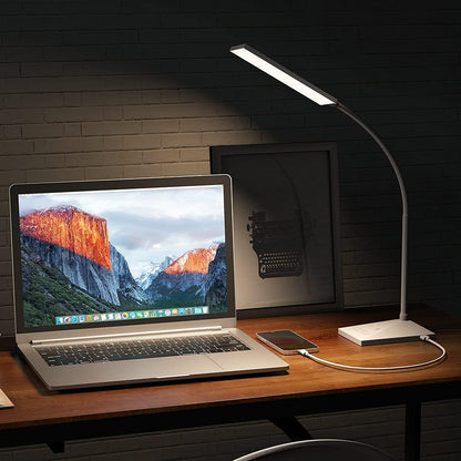 Vansuny Clip on Light LED Desk Lamp with Eye-Caring LED Light and Metal Clip, 6 Level Brightness 3 Color Modes, Power by USB Port 5W Adjustable Neck Reading Lamp for Home and Office (5W, Black)