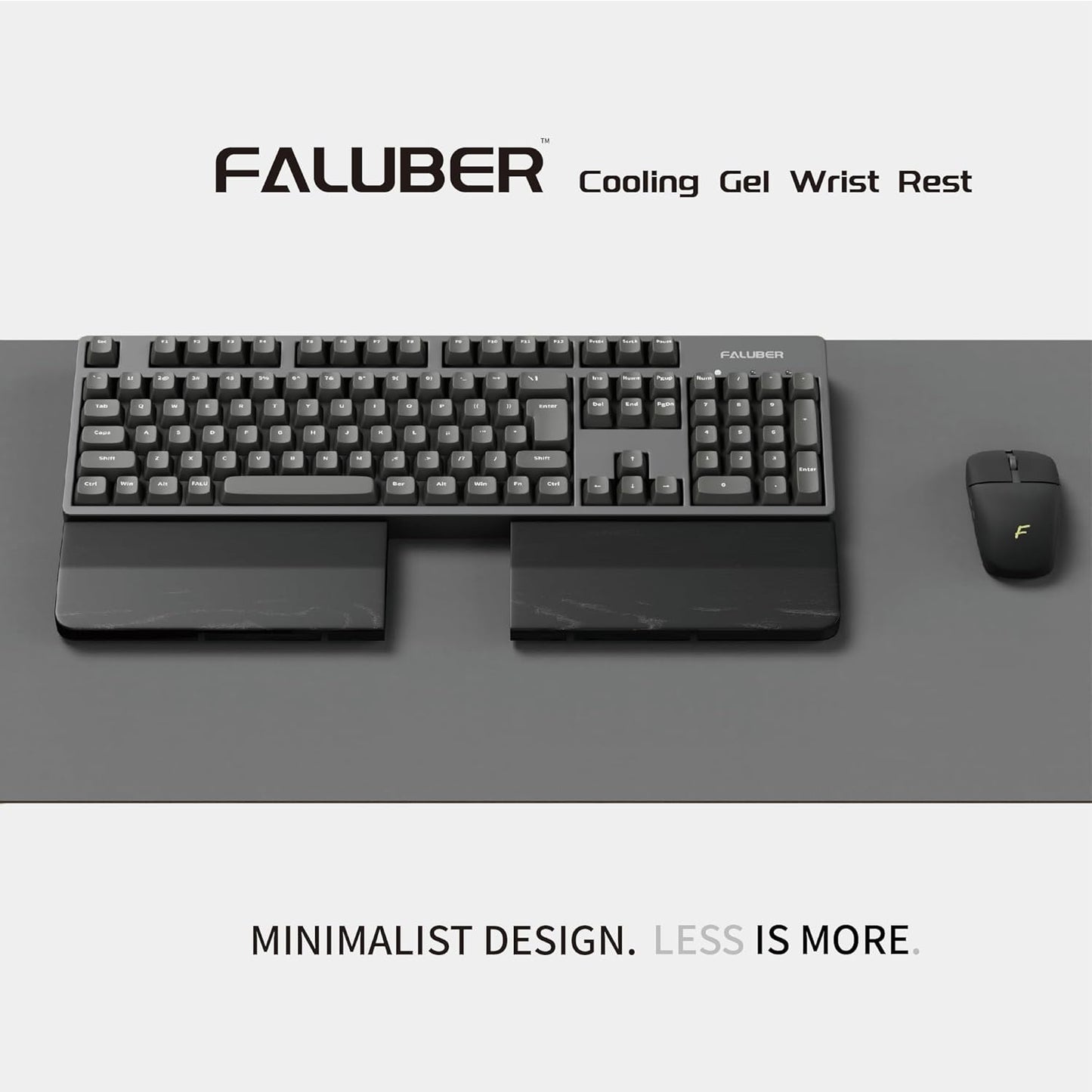 Faluber Wooden Wrist Rest, 17.3-inch Length and 20mm Thickness for Full-Sized Keyboard, Palm Rest, Ergonomic Design for Mechanical Gaming Keyboard, Wipe Clean (Fullsize-440mm, Walnut Wood)