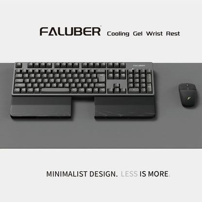 Faluber Wooden Wrist Rest, 17.3-inch Length and 20mm Thickness for Full-Sized Keyboard, Palm Rest, Ergonomic Design for Mechanical Gaming Keyboard, Wipe Clean (Fullsize-440mm, Walnut Wood)