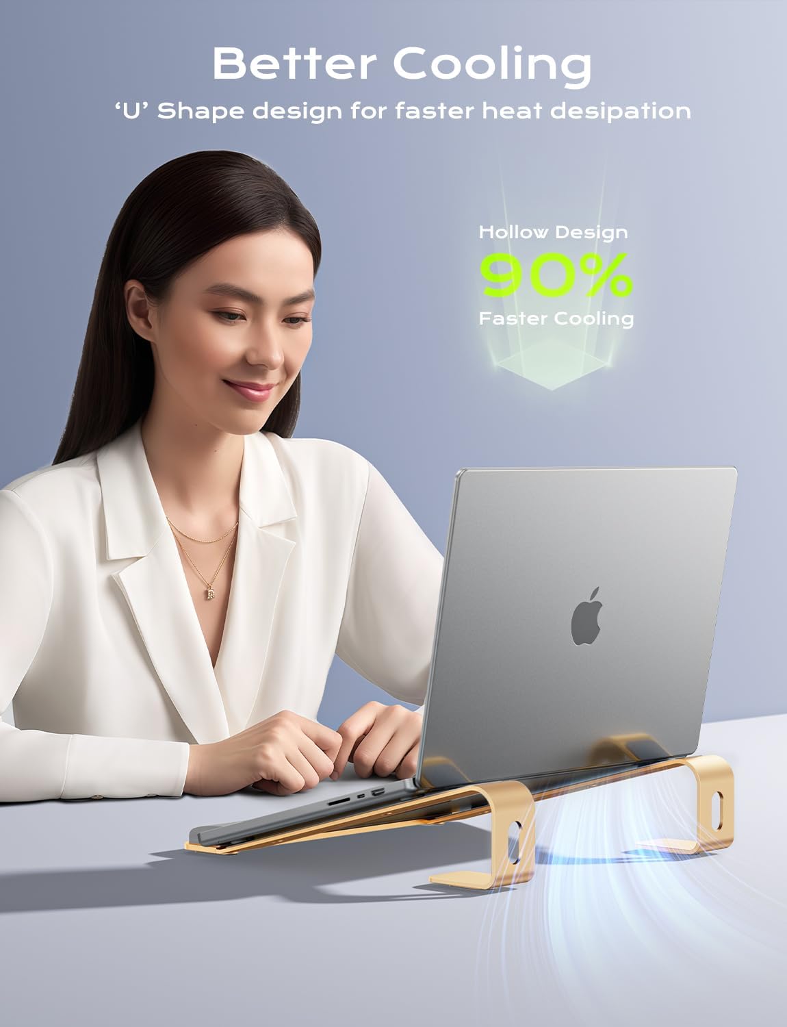 JCZT Clear Acrylic Laptop Stand for Desk, with Wrist Rest, Ergonomic Detachable Mount Compatible with 10-17'' All Laptops Such as MacBook Air Pro/HP/Dell/Lenovo