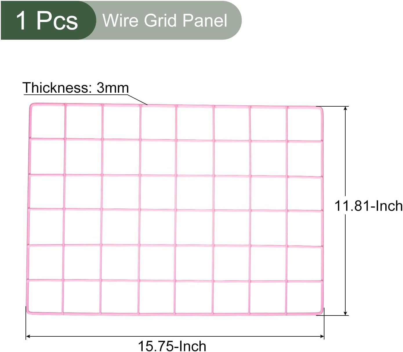 YOKIVE Iron Wire Grid Panel, Decorative Panels Board | Photo Pictures Display Holders Hanging Frame for Home Office (Black, 16"x12")